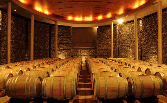 Barrels in a Winery