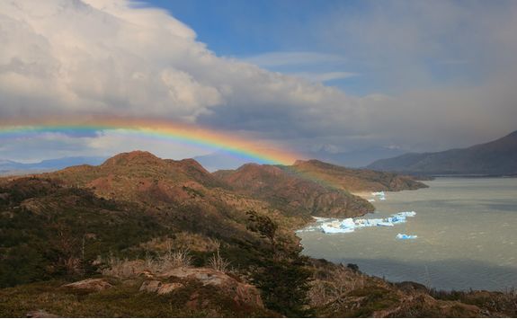 Rainbow above a Glacier
