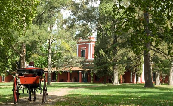 a horse carriage at estancia la bamba
