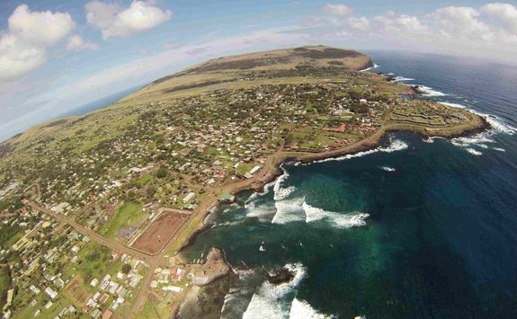 Hanga Roa aerial