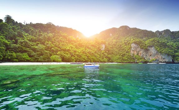 Boat around Phi Phi Islands
