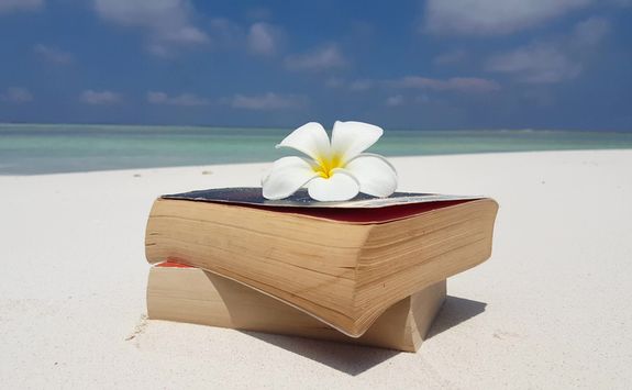 reading on the beach