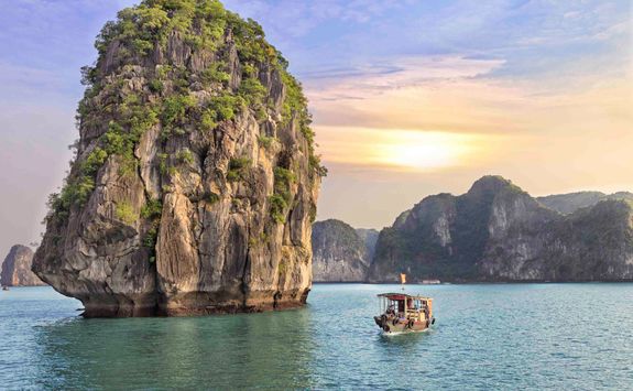 Sunrise over Halong Bay