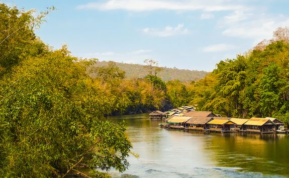 Floating houses on the River Kwai