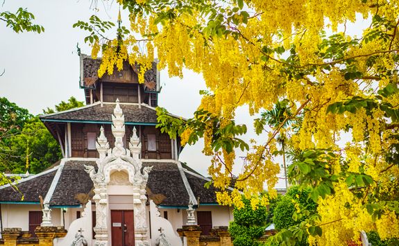 Wat Chedi Luang temple in Autumn