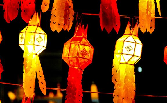 Chiang Mai lanterns at night