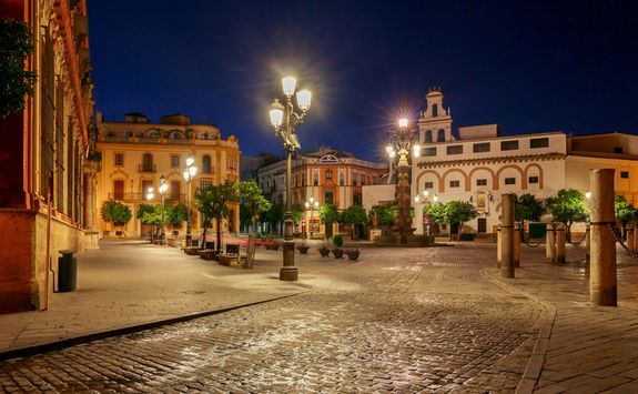 Streets of Seville at night