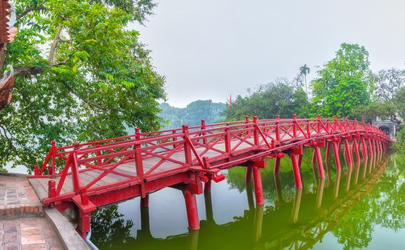 huc bridge in Hanoi
