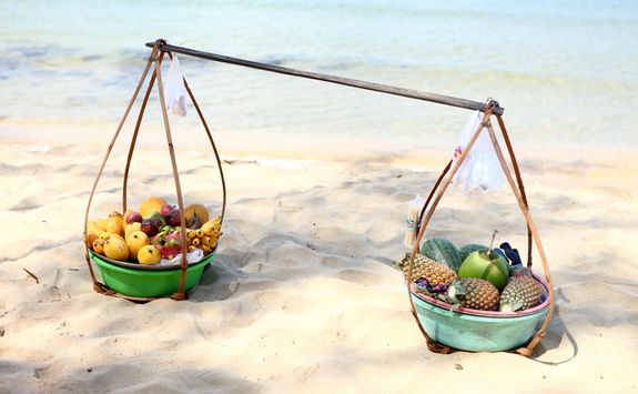 fruit selling on the beach