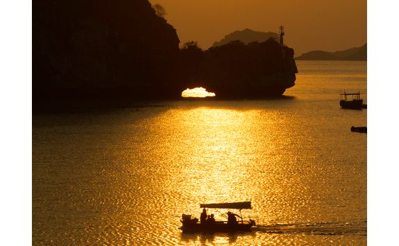 Fishermen at sunset