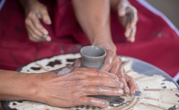 Making pottery