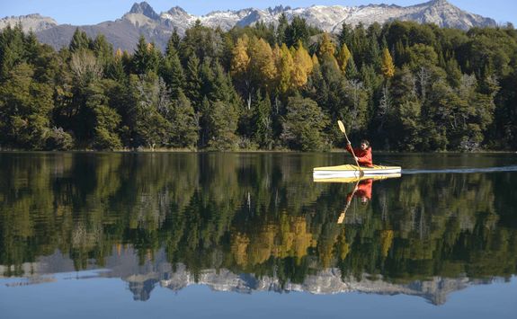 Kayaking on a Chilean lake