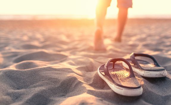 Sandals on the beach