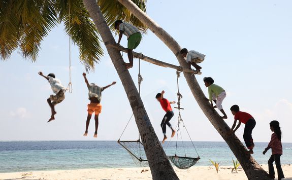 Children playing on the beach