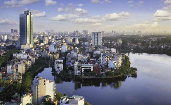 Hanoi skyline in Vietnam