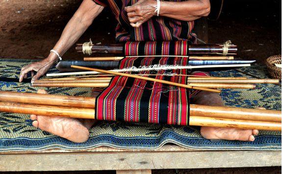 weaving woman