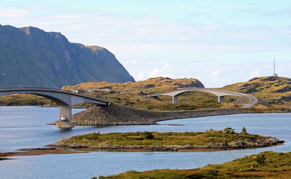 Road and bridges in the Lofoten islands