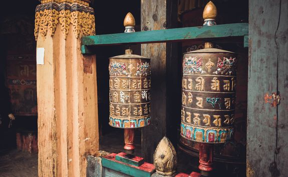 Buddhist prayer wheels