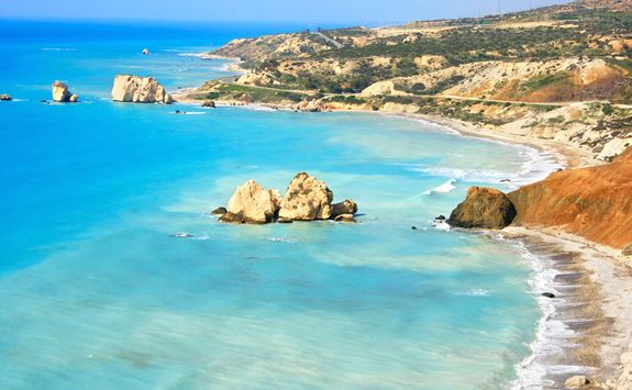 The blue ocean in Cyprus