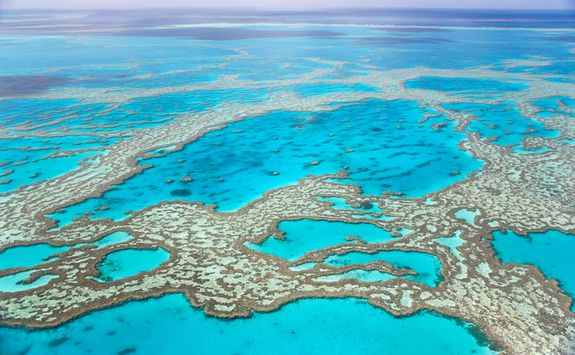 The great barrier reef from above