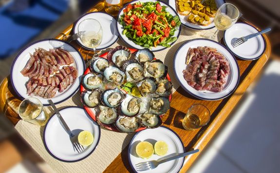lunch on a boat