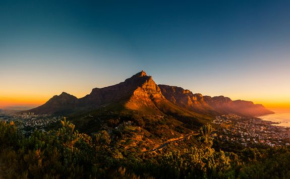 table mountain at sunset