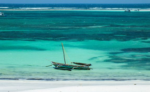 Old wooden catamaran