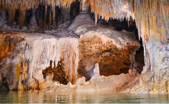 Stalagmites in a cave