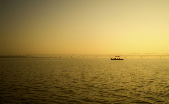Pilgrims across the River Sarayu