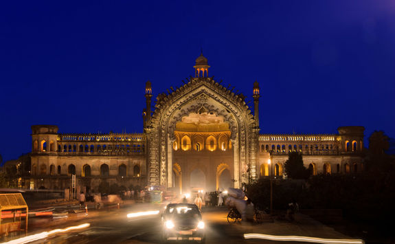 Rumi Gate at night, Lucknow