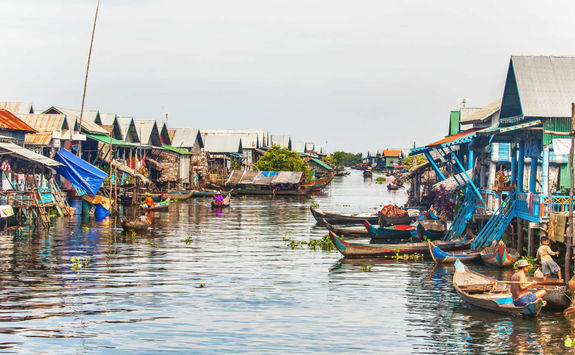 Village on Tonle Sap Lake, Cambodia