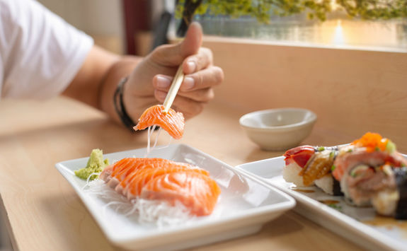 Salmon sashimi dish