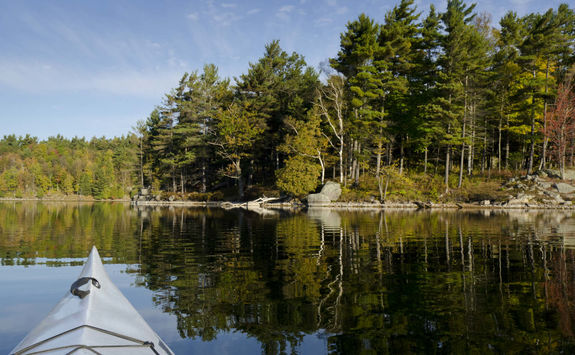 Kayak on a tranquil lake