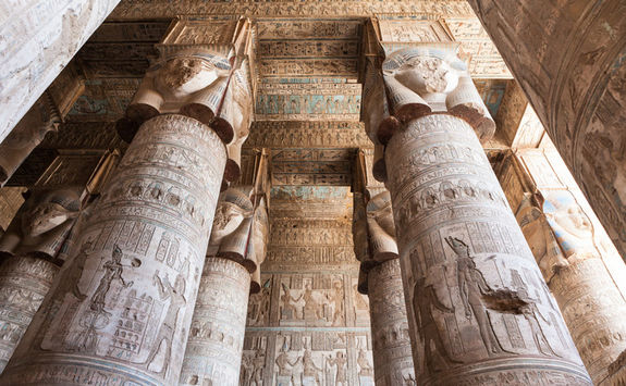 Columns in Dendera Temple