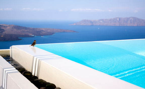 Infinity pool in Santorini