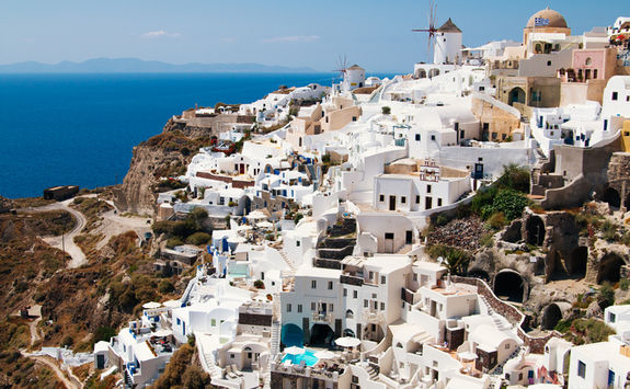 View of resorts from Oia