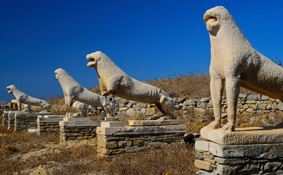 Lion statues in Delos