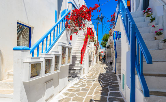 Pretty street in Mykonos