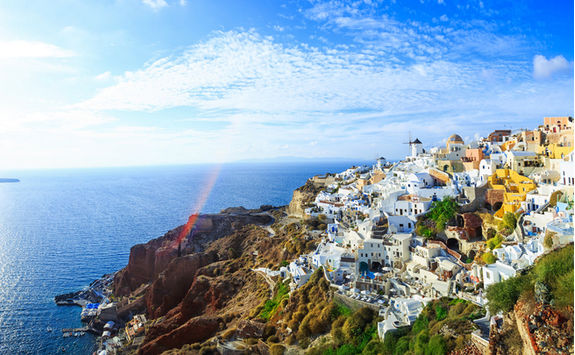Santorini town and coast