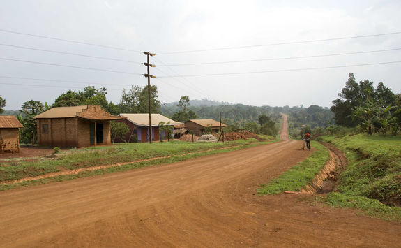 Dusty road in Uganda