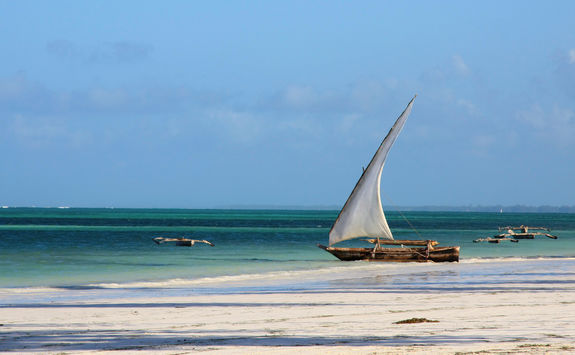 dhow on the beach