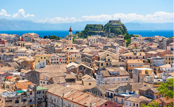 corfu town skyline