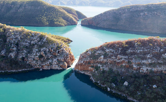 Horizontal falls aerial view