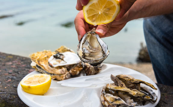 Oyster with lemon