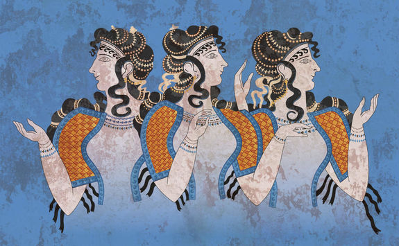 Three Minoan Women painting