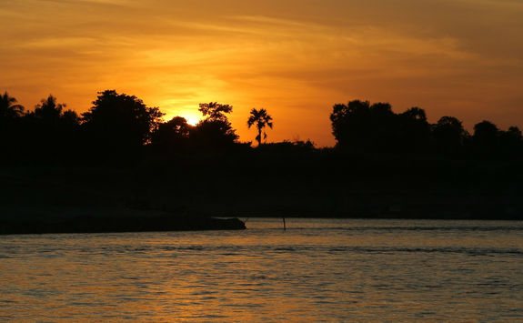 Sun setting over the Chindwin River