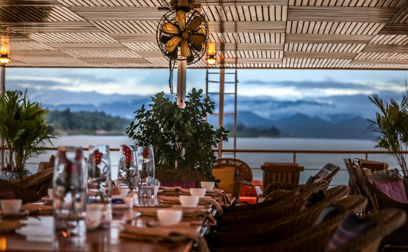 Setup for dinner on the RV Zawgyi