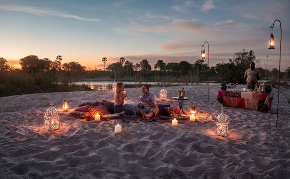 Couple relaxing at the Sand Bar