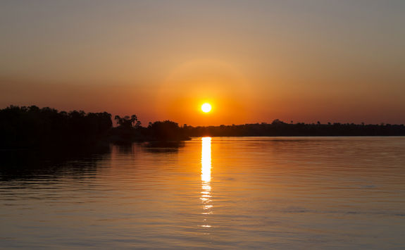 Sun setting over the Zambezi