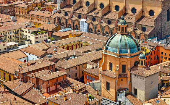 Dome view of Bologna